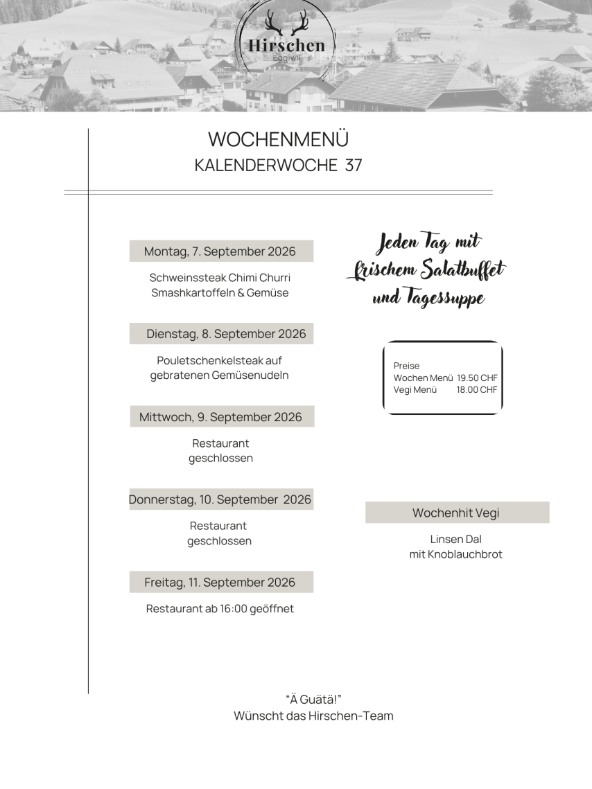 Wochenmenü