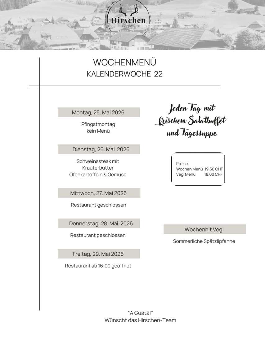 Wochenmenü
