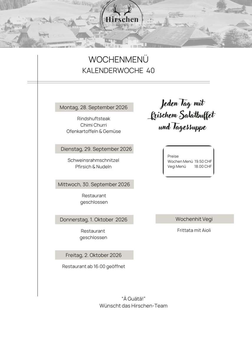 Wochenmenü